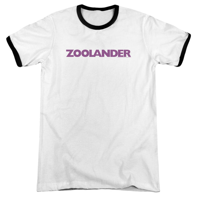 Zoolander Logo Heather Ringer Mens T Shirt White Black