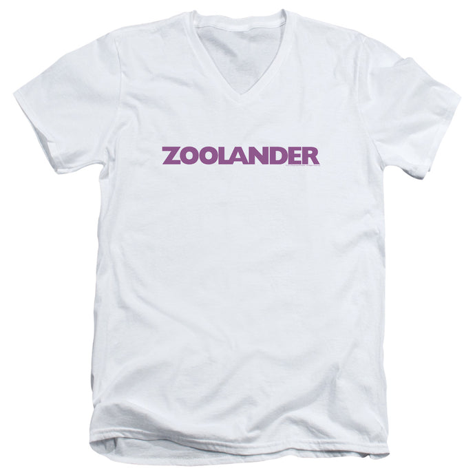 Zoolander Logo S S Adult V Neck White