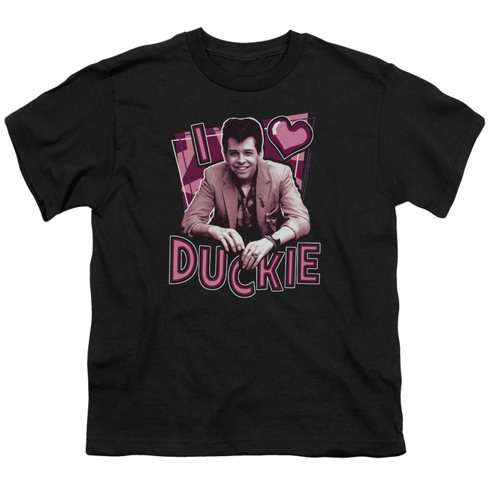 Pretty In Pink I Heart Duckie Kids Youth T Shirt Black
