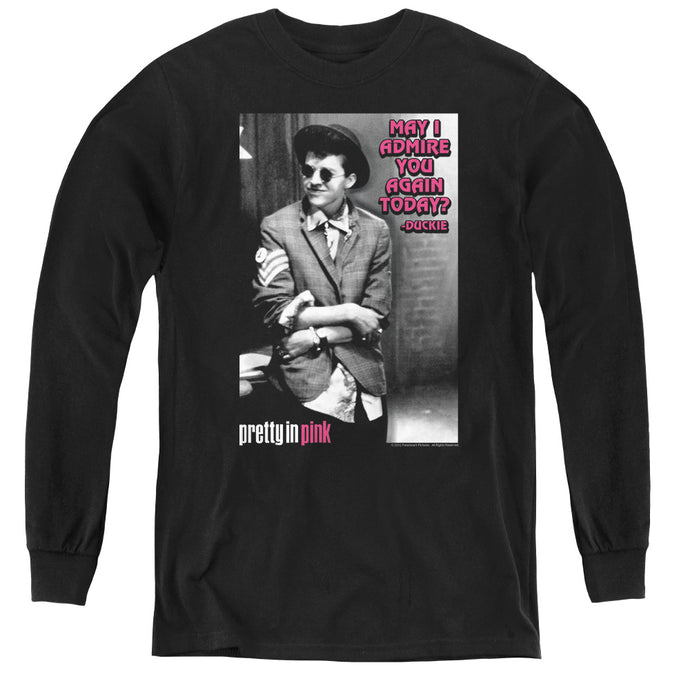 Pretty In Pink Admire Long Sleeve Kids Youth T Shirt Black