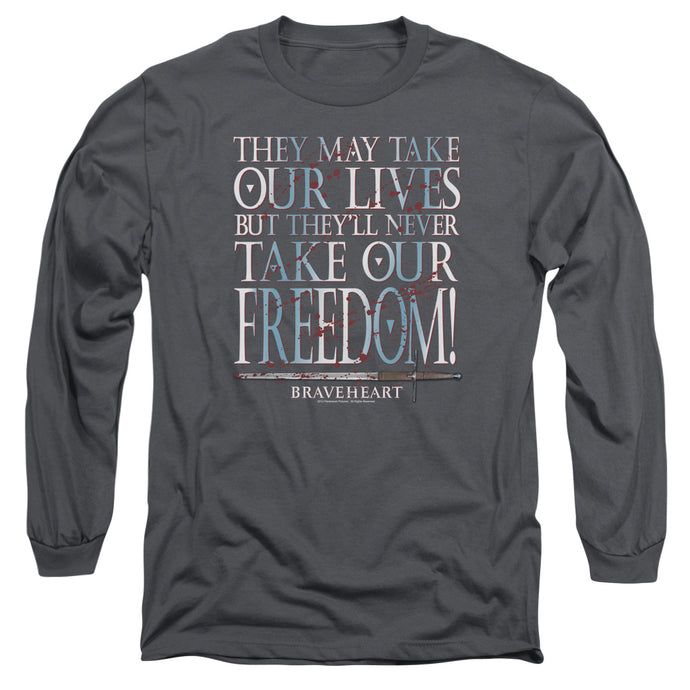 Braveheart Freedom Mens Long Sleeve Shirt Charcoal