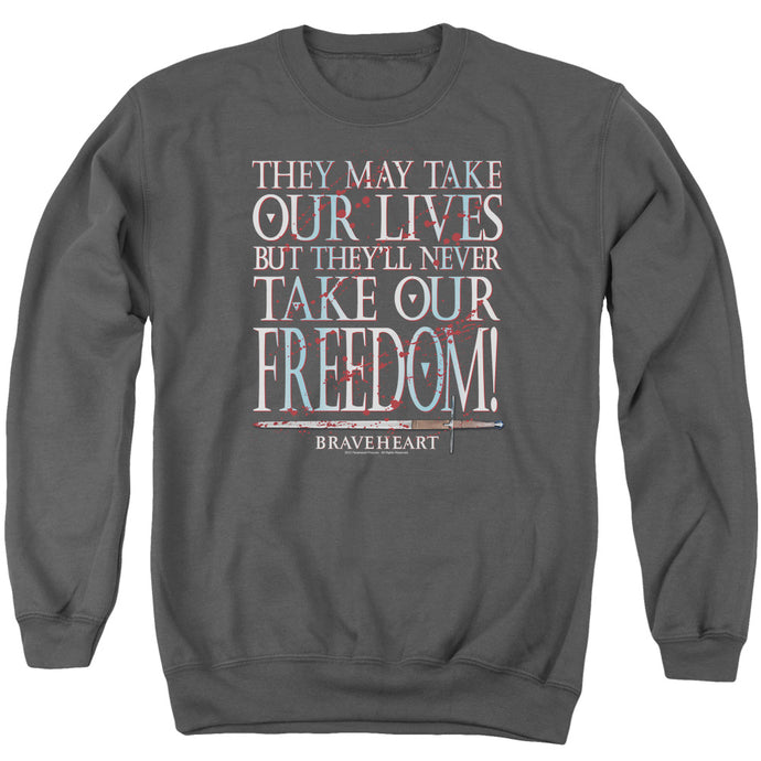Braveheart Freedom Mens Crewneck Sweatshirt Charcoal