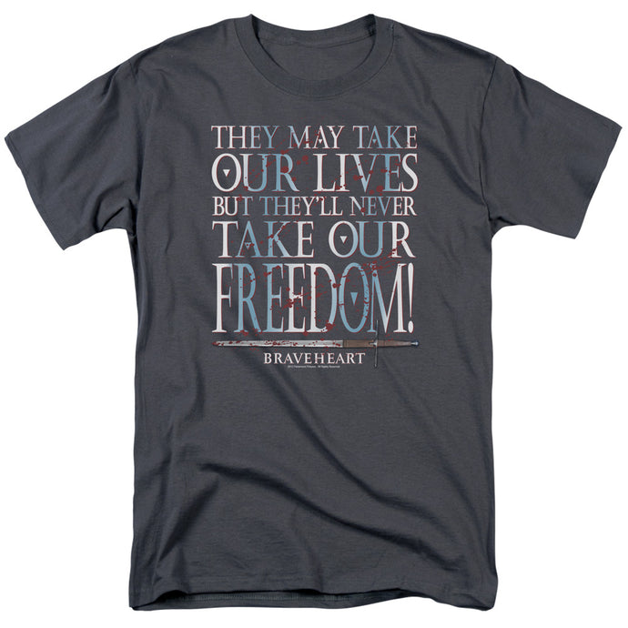 Braveheart Freedom Mens T Shirt Charcoal