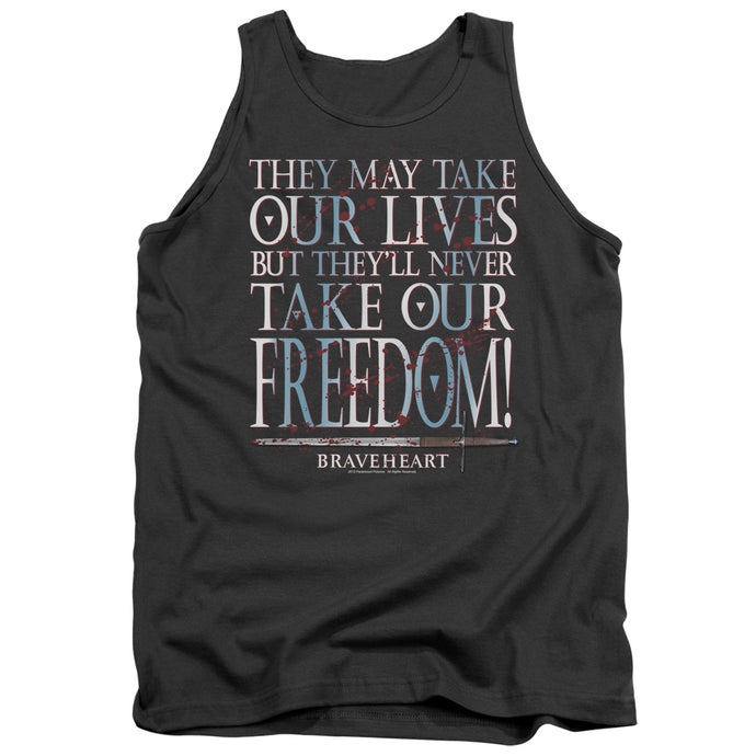 Braveheart Freedom Mens Tank Top Shirt Charcoal