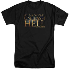 Load image into Gallery viewer, Gladiator Unleash Hell Mens Tall T Shirt Black