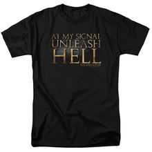 Load image into Gallery viewer, Gladiator Unleash Hell Mens T Shirt Black
