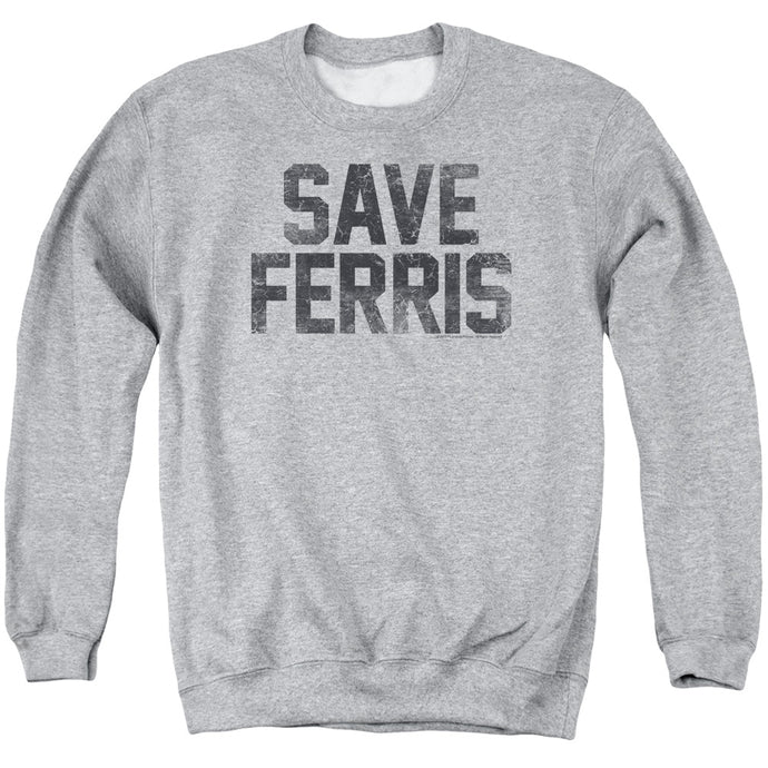 Ferris Buellers Day Off Save Ferris Mens Crewneck Sweatshirt Athletic Heather