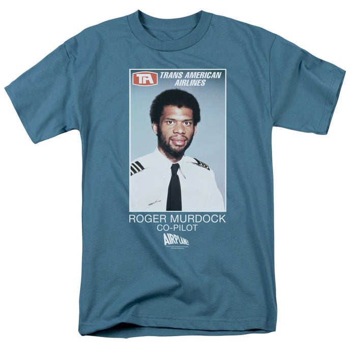 Airplane! Roger Murdock Mens T Shirt Slate