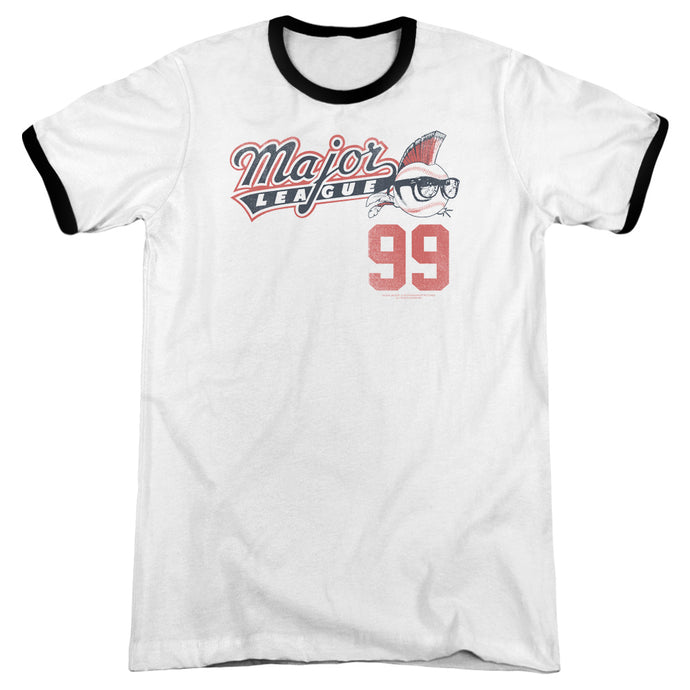 Major League 99 Heather Ringer Mens T Shirt White