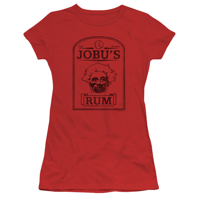 Major League Jobus Rum Junior Sheer Cap Sleeve Womens T Shirt Red