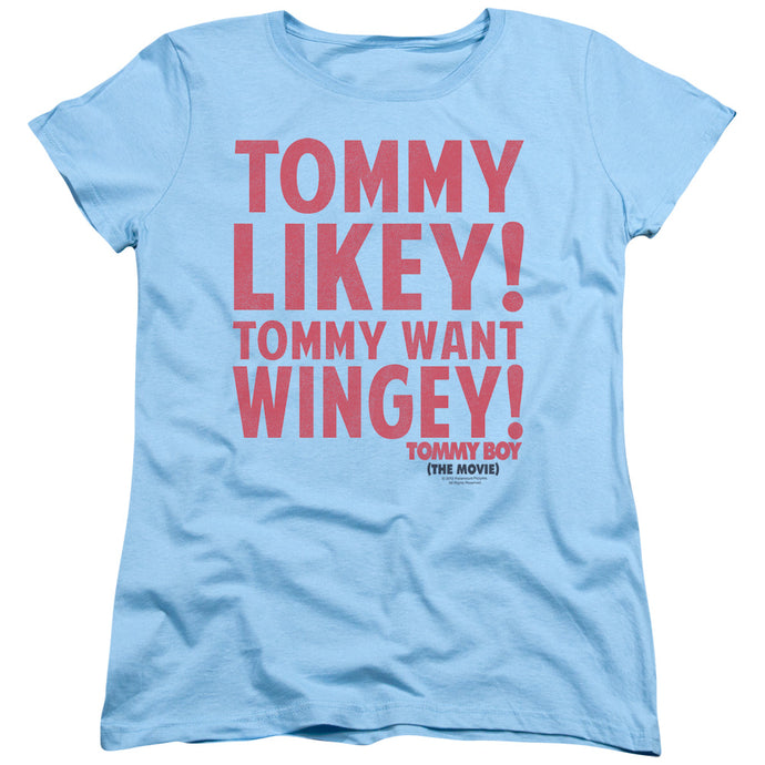 Tommy Boy Want Wingey Womens T Shirt Light Blue
