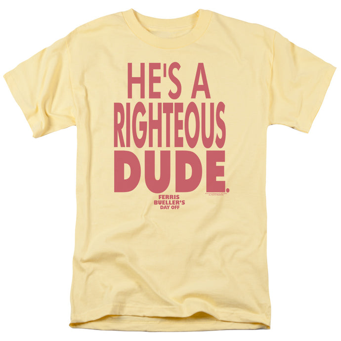 Ferris Buellers Day Off Righteous Dude Mens T Shirt Yellow