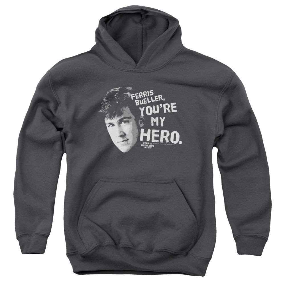 Ferris Buellers Day Off My Hero Kids Youth Hoodie Charcoal