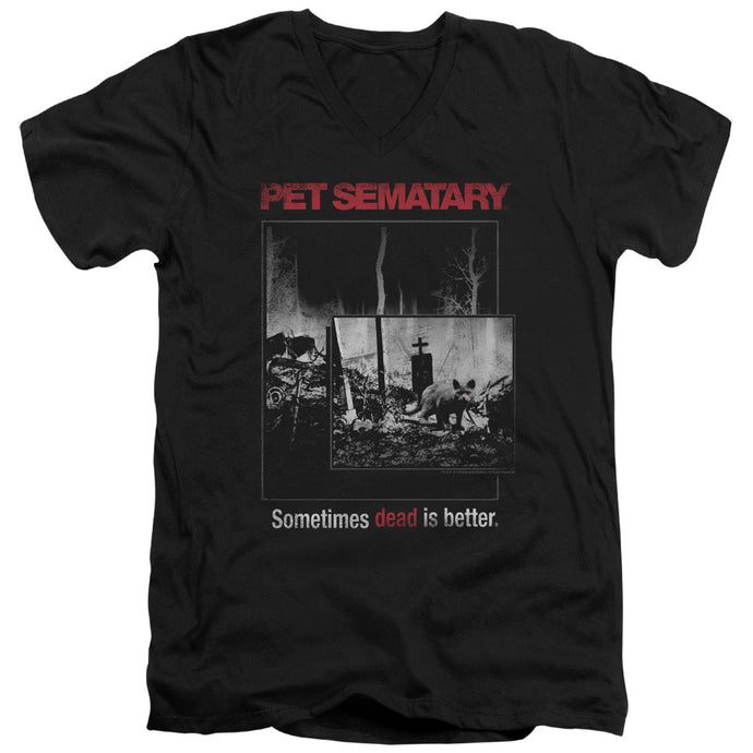 Pet Sematary Cat Poster Mens Slim Fit V-Neck T Shirt Black