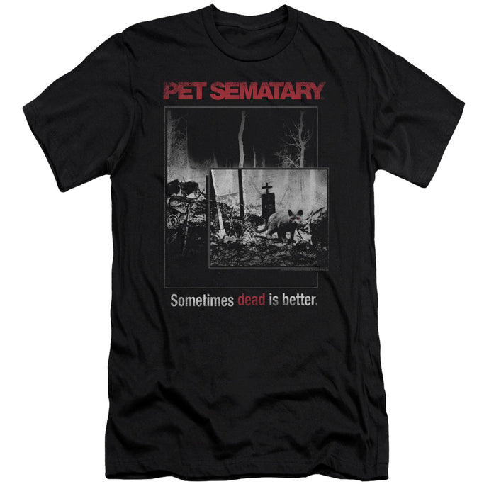 Pet Sematary Cat Poster Slim Fit Mens T Shirt Black