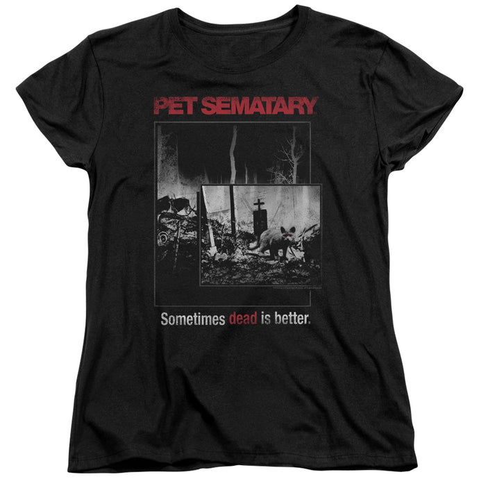 Pet Sematary Cat Poster Womens T Shirt Black