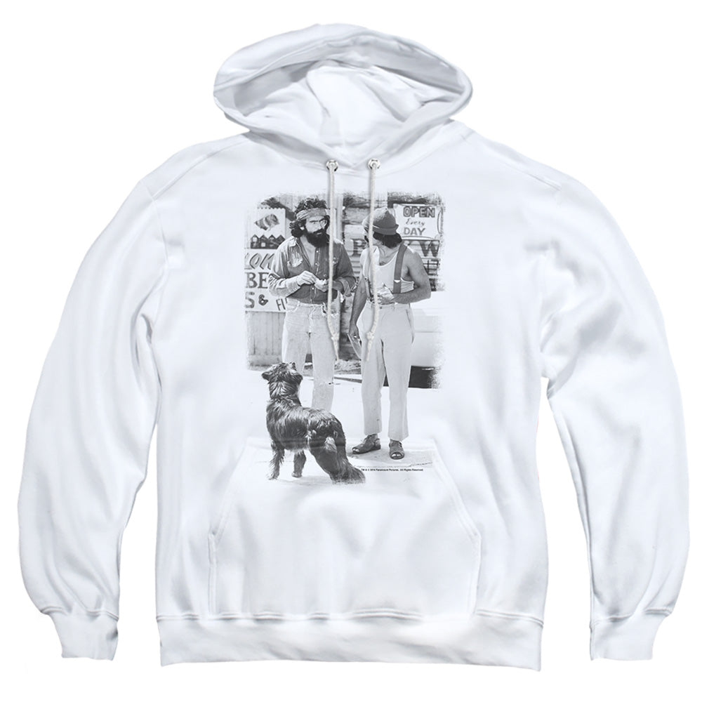 Up In Smoke Cheech Chong Dog Mens Hoodie White Officially Licensed