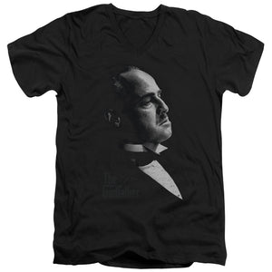 The Godfather Graphic Vito Mens Slim Fit V-Neck T Shirt Black