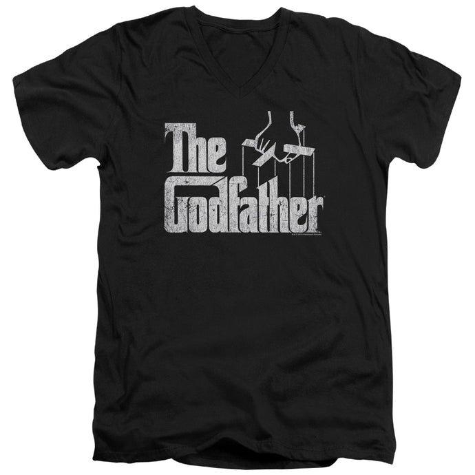 The Godfather Logo Mens Slim Fit V-Neck T Shirt Black