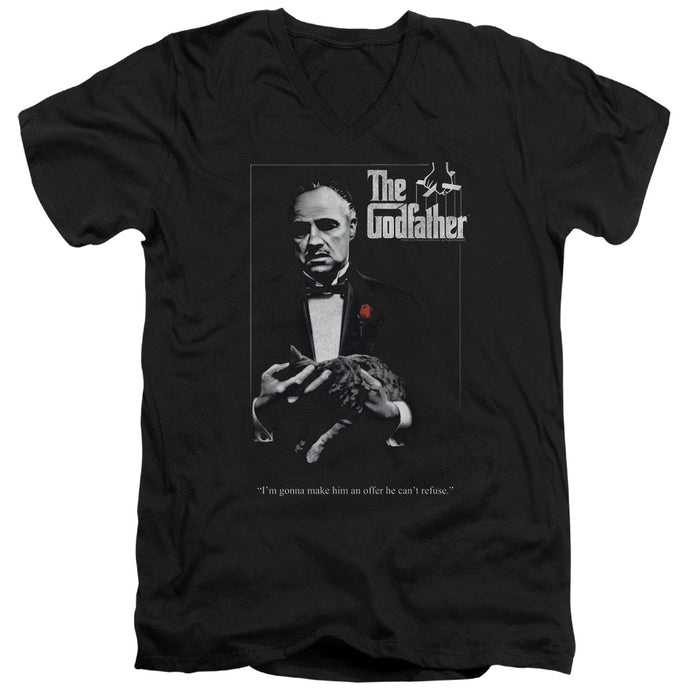 The Godfather Poster Mens Slim Fit V-Neck T Shirt Black