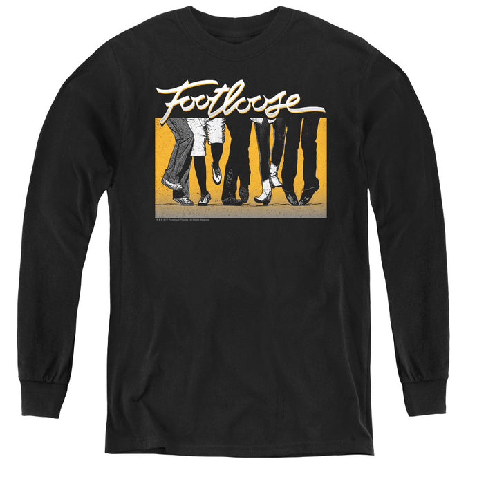 Footloose Dance Party Long Sleeve Kids Youth T Shirt Black