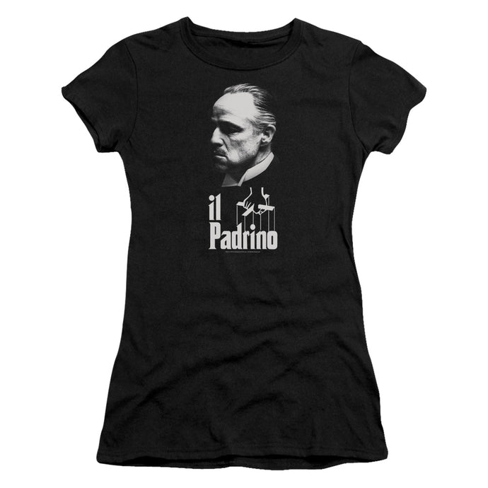 The Godfather II Padrino Junior Sheer Cap Sleeve Womens T Shirt Black
