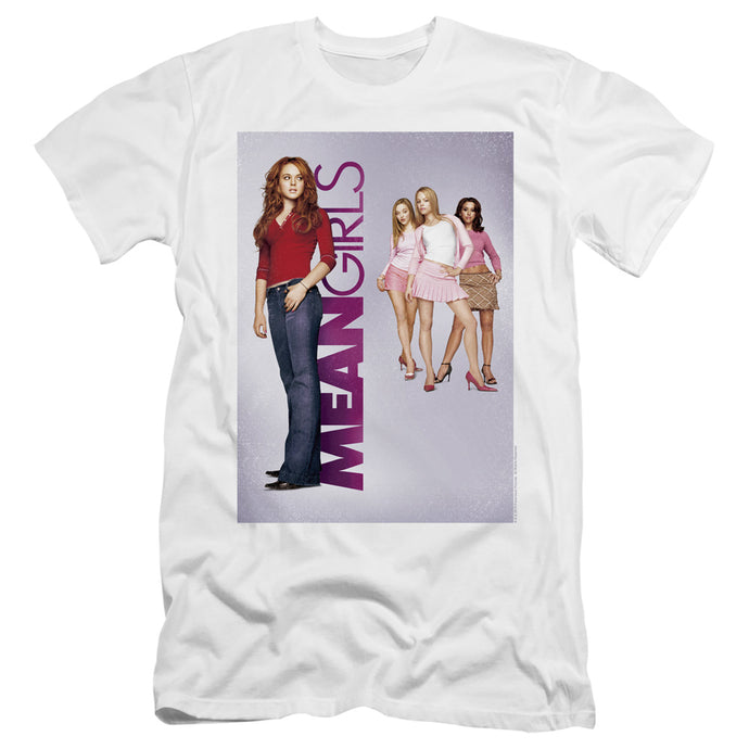 Mean Girls Poster Art Premium Bella Canvas Slim Fit Mens T Shirt White