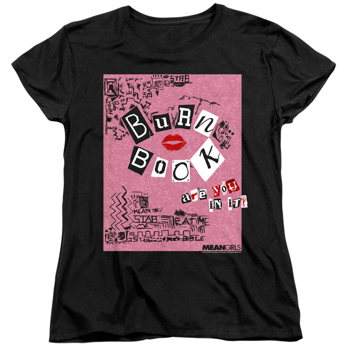 Mean Girls Burn Book Womens T Shirt Black