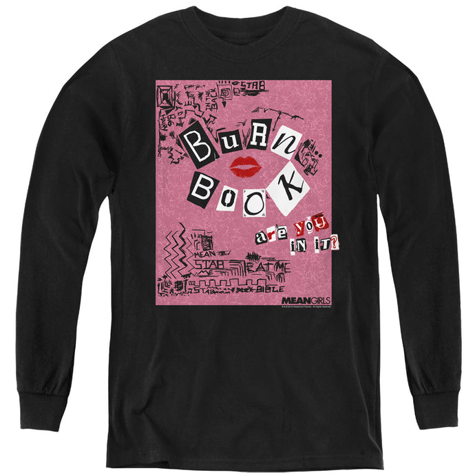 Mean Girls Burn Book Long Sleeve Kids Youth T Shirt Black