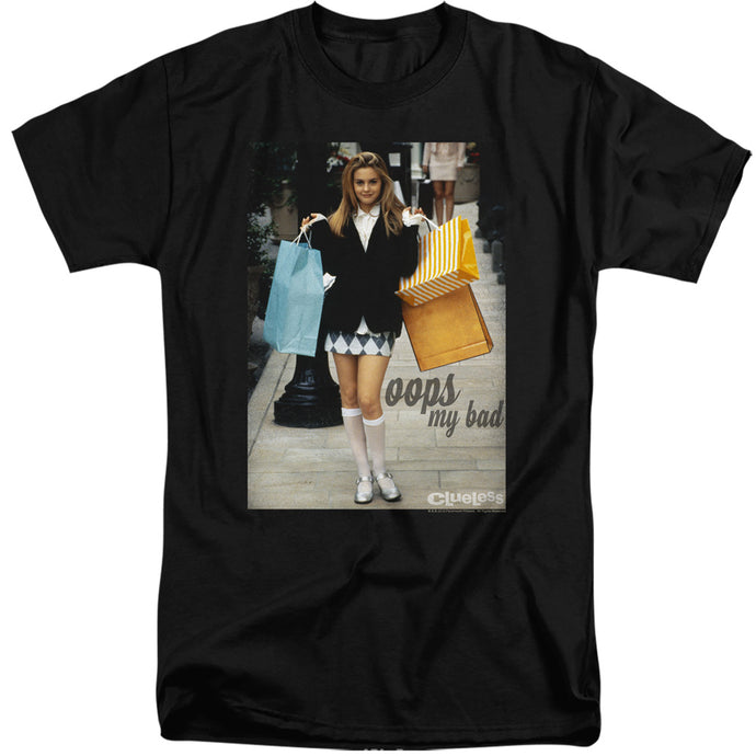 Clueless Oops My Bad Mens Tall T Shirt Black