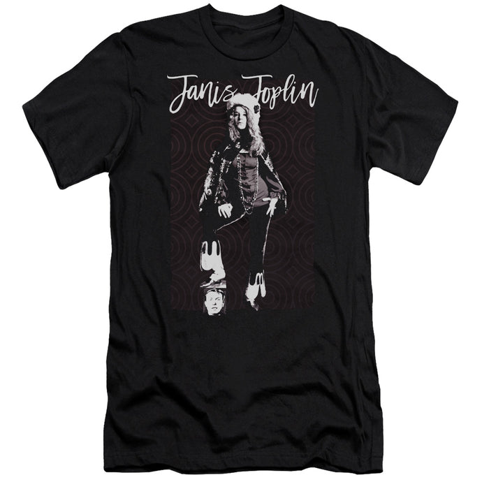 Janis Joplin Minimal J Premium Bella Canvas Slim Fit Mens T Shirt Black