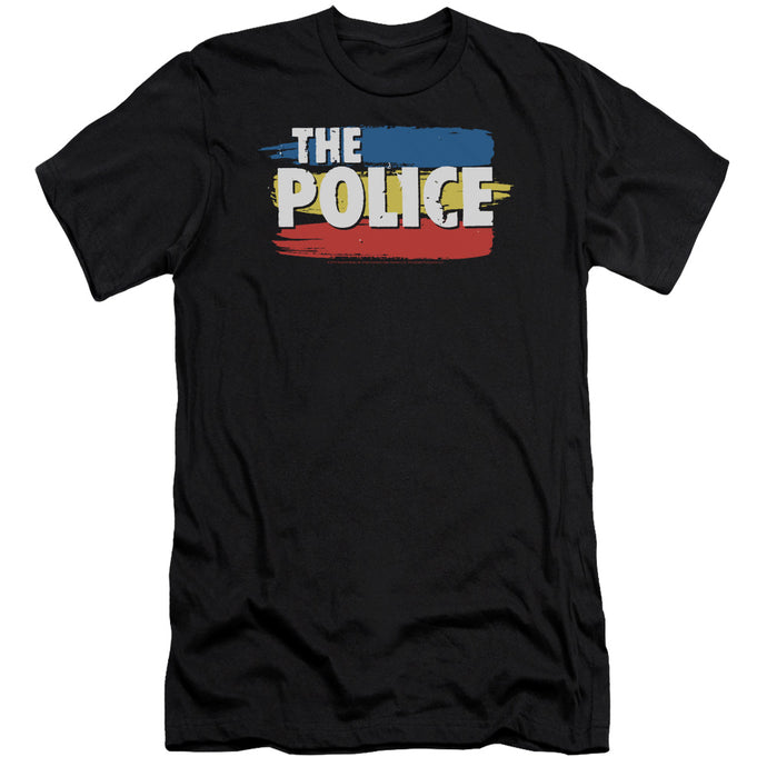 The Police Three Stripes Logo Slim Fit Mens T Shirt Black