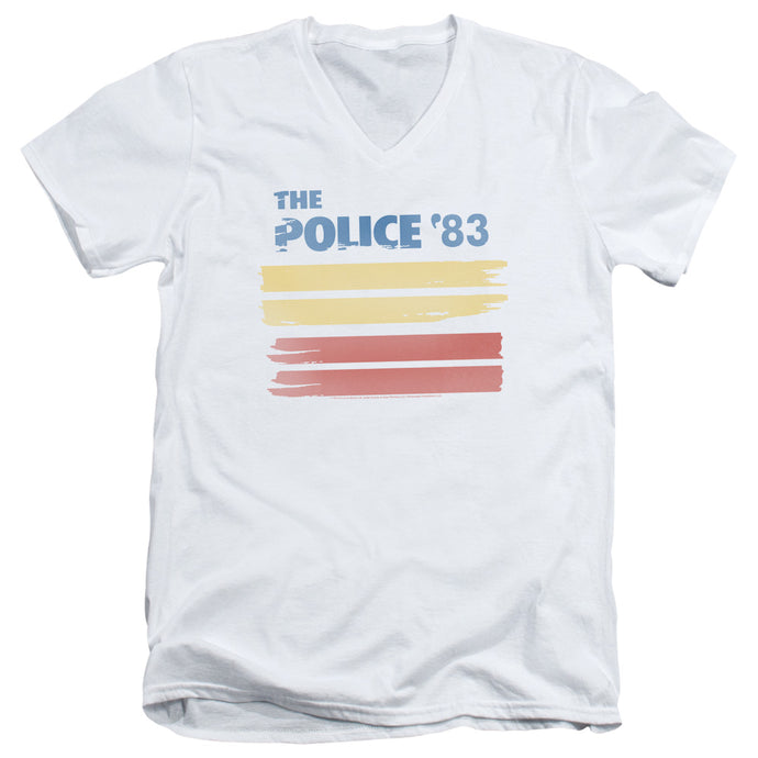 The Police 83 Mens Slim Fit V-Neck T Shirt White