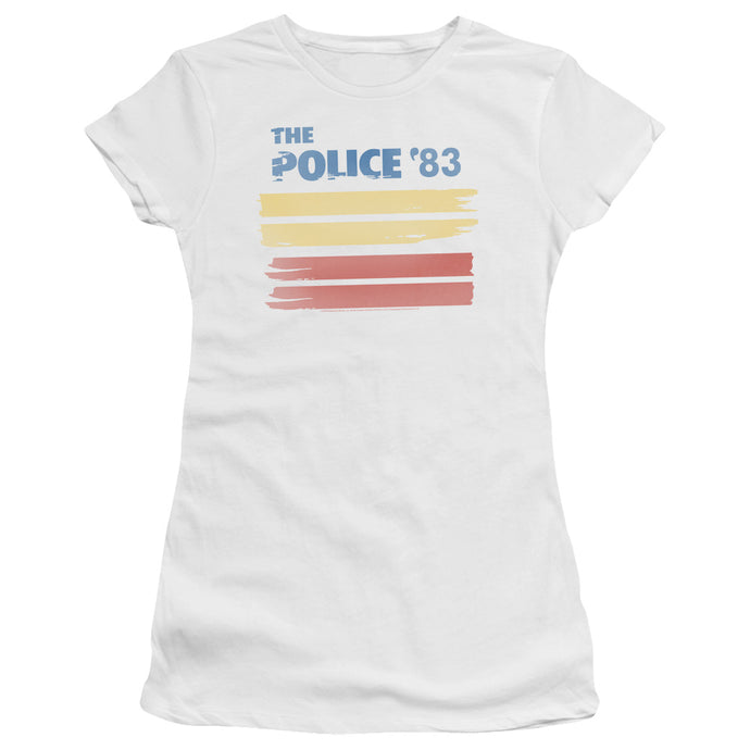 The Police 83 Junior Sheer Cap Sleeve Womens T Shirt White