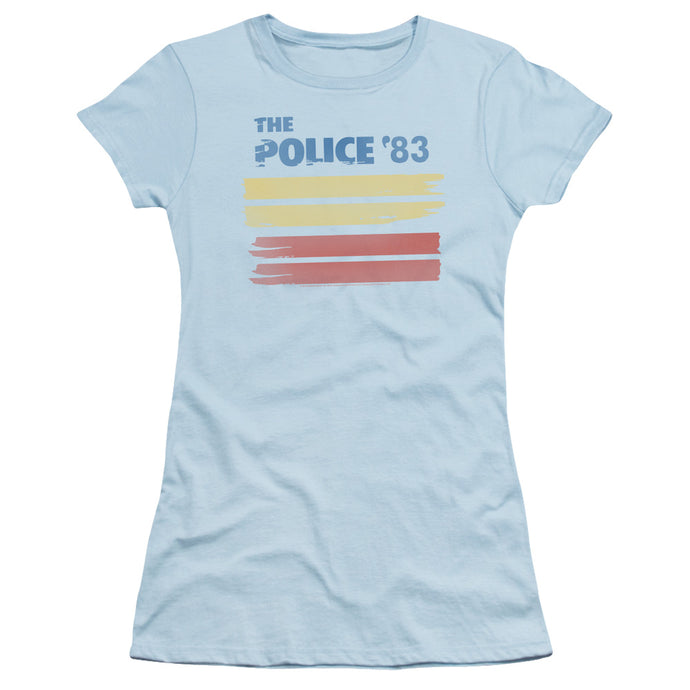 The Police 83 Junior Sheer Cap Sleeve Womens T Shirt Light Blue