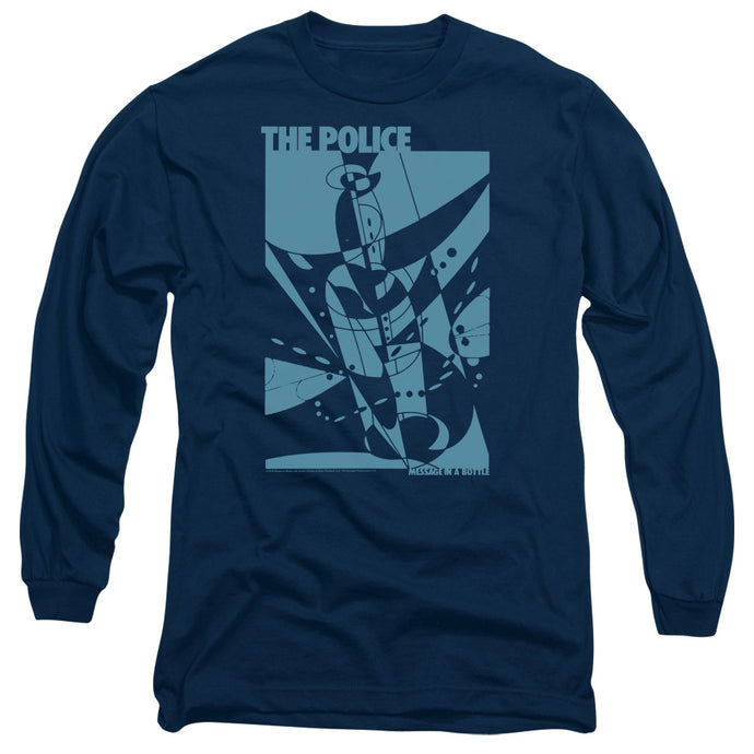 The Police Message In A Bottle Mens Long Sleeve Shirt Navy Blue