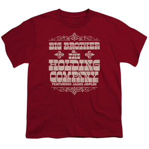 Big Brother And The Holding Company Fat Bottom Text Kids Youth T Shirt Cardinal