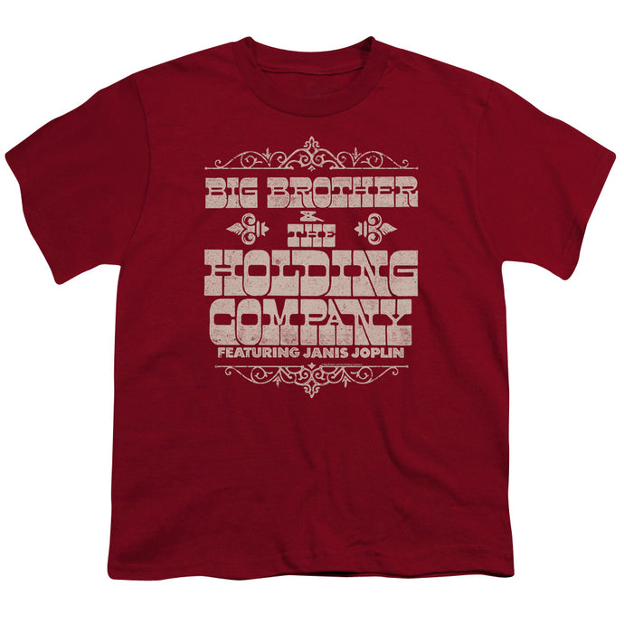 Big Brother And The Holding Company Fat Bottom Text Kids Youth T Shirt Cardinal