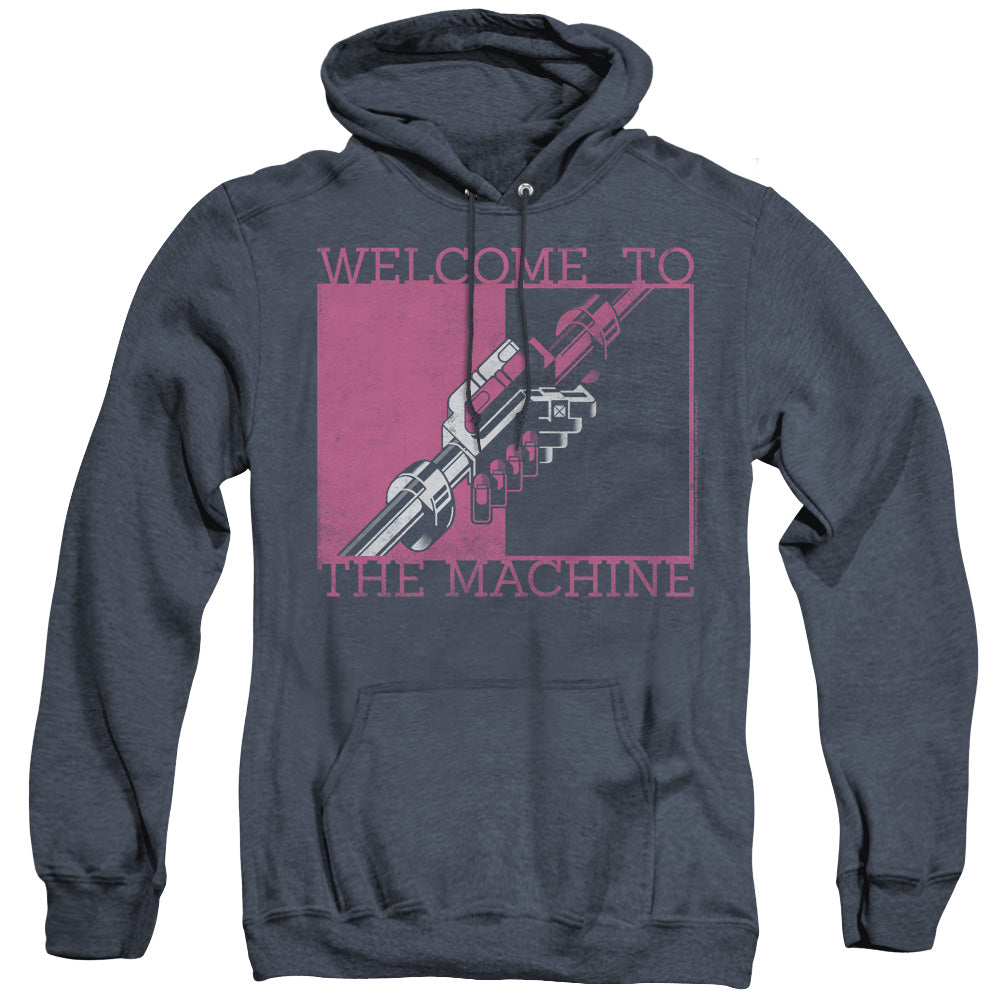 Pink Floyd Welcome To The Machine Mens Heather Hoodie Navy Officially Licensed