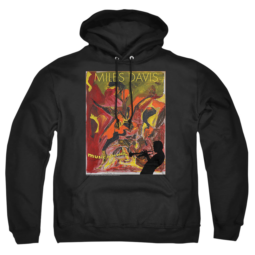 Miles Davis Music Is An Addiction Mens Hoodie Black Officially Licensed