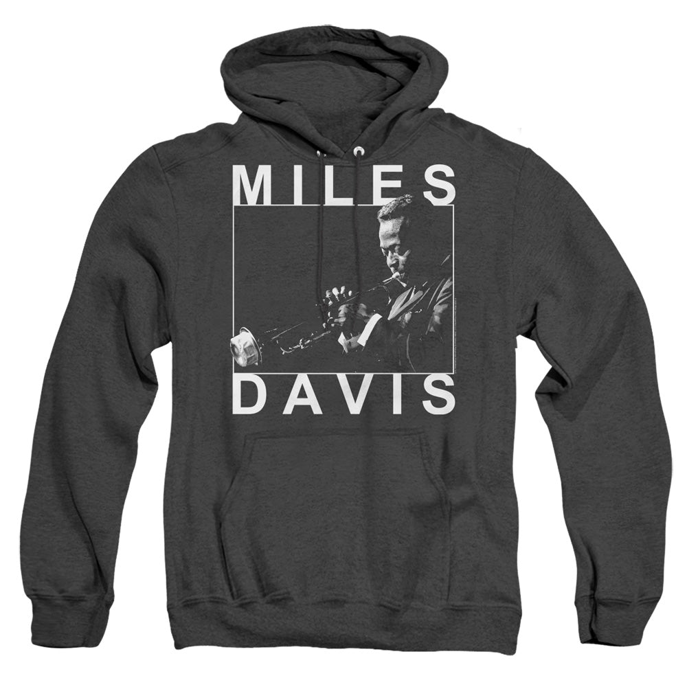 Miles Davis Monochrome Mens Heather Hoodie Black Officially Licensed