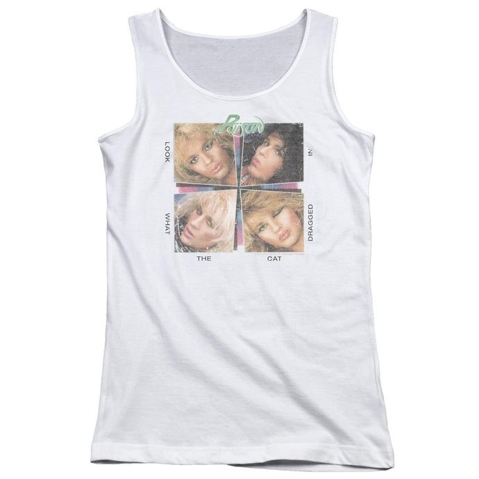 Poison Cat Dragged In Womens Tank Top Shirt White