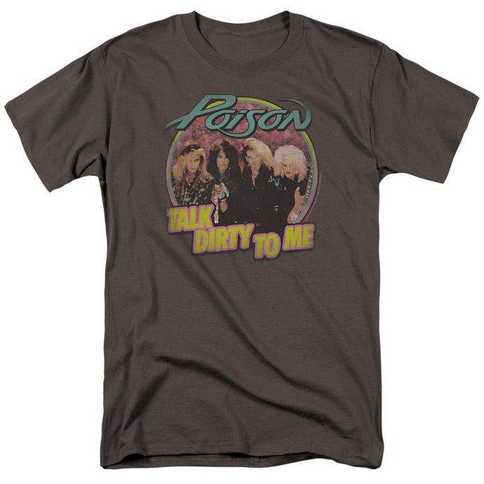 Poison Band Talk Dirty To Me Mens T Shirt Charcoal