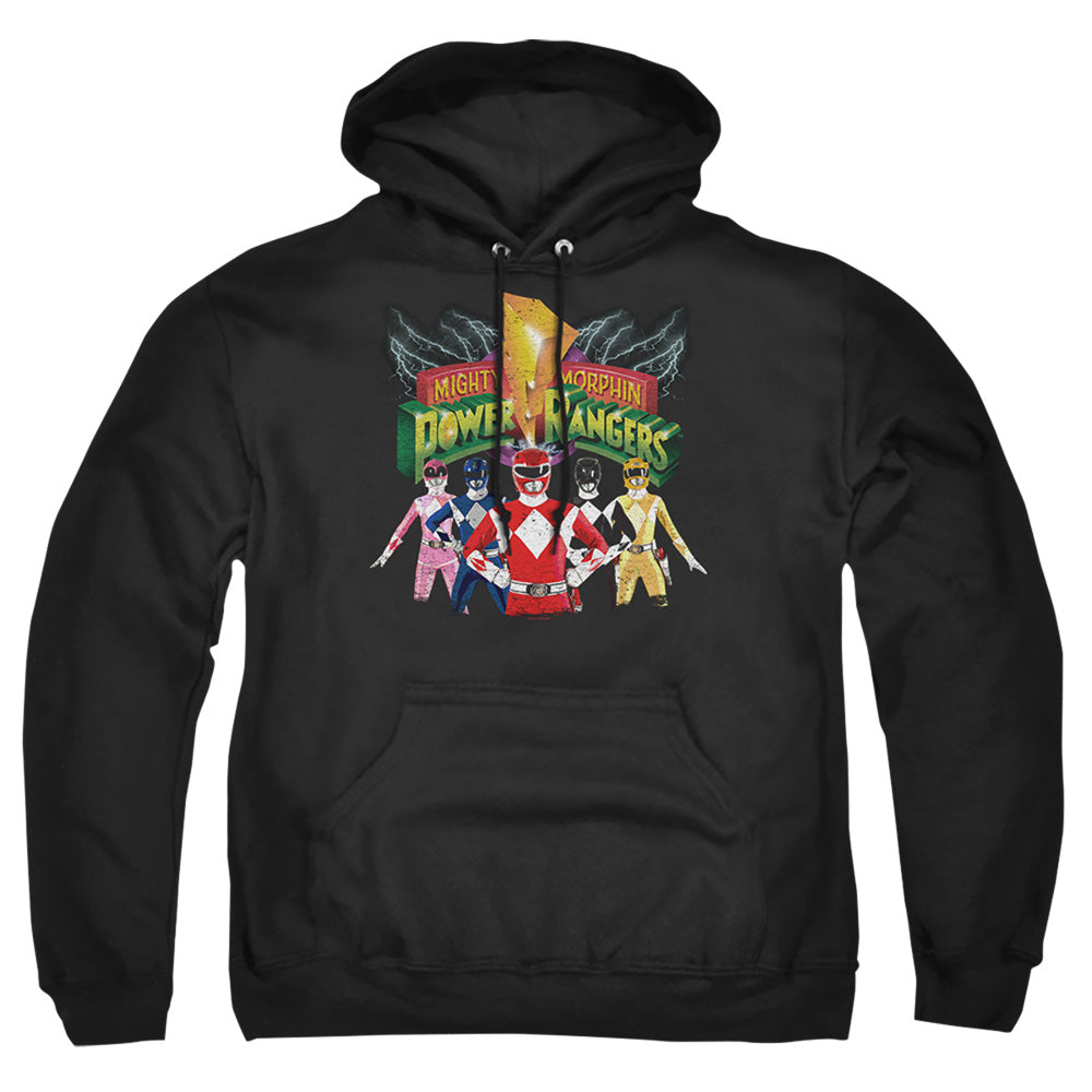 Power Rangers Rangers Unite Mens Hoodie Black Officially Licensed