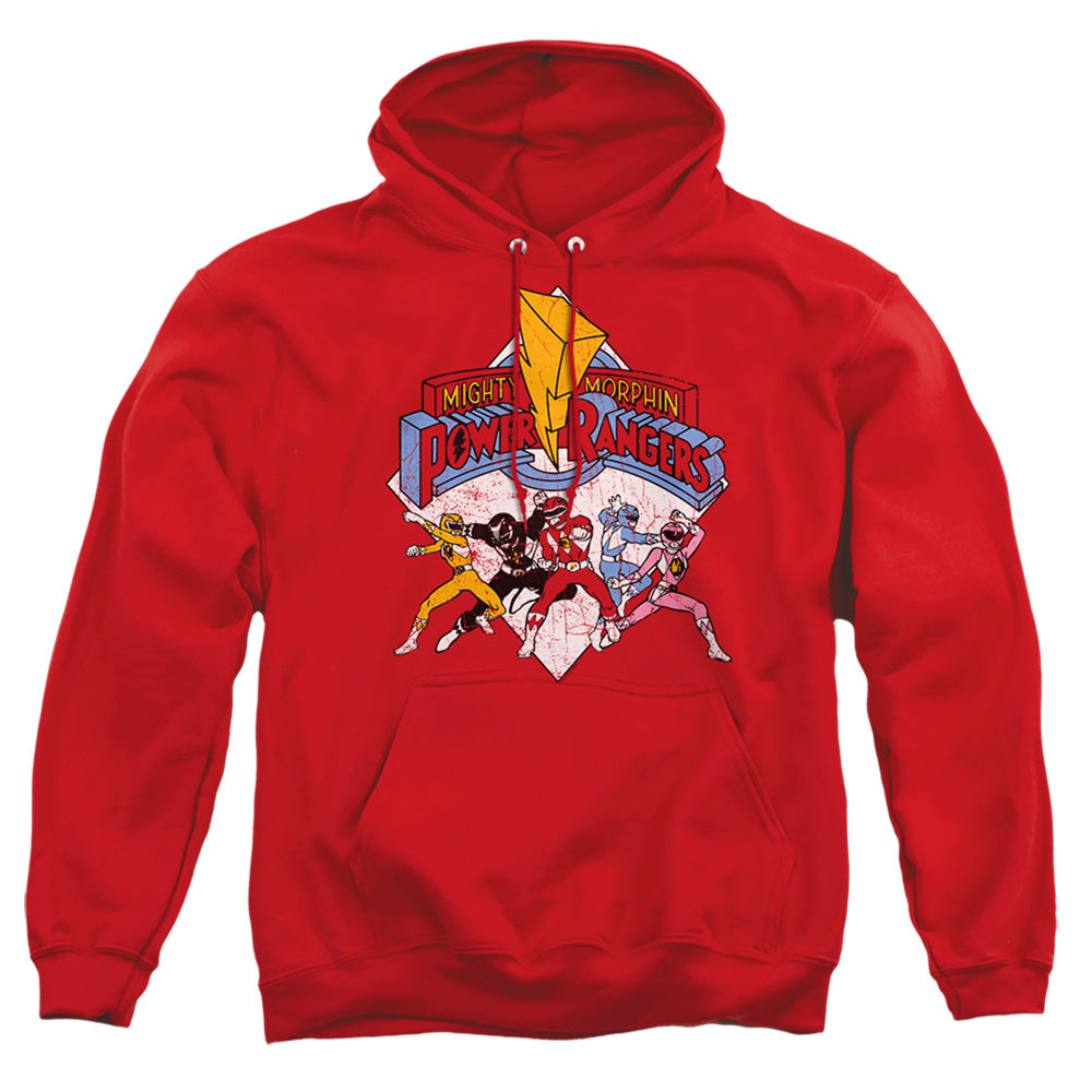 Power Rangers Retro Rangers Mens Hoodie Red Officially Licensed