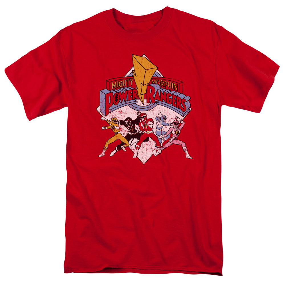 Power Rangers Retro Rangers Mens T Shirt Red