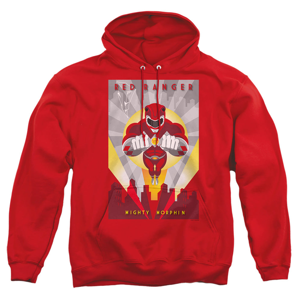 Power Rangers Red Deco Mens Hoodie Red Officially Licensed