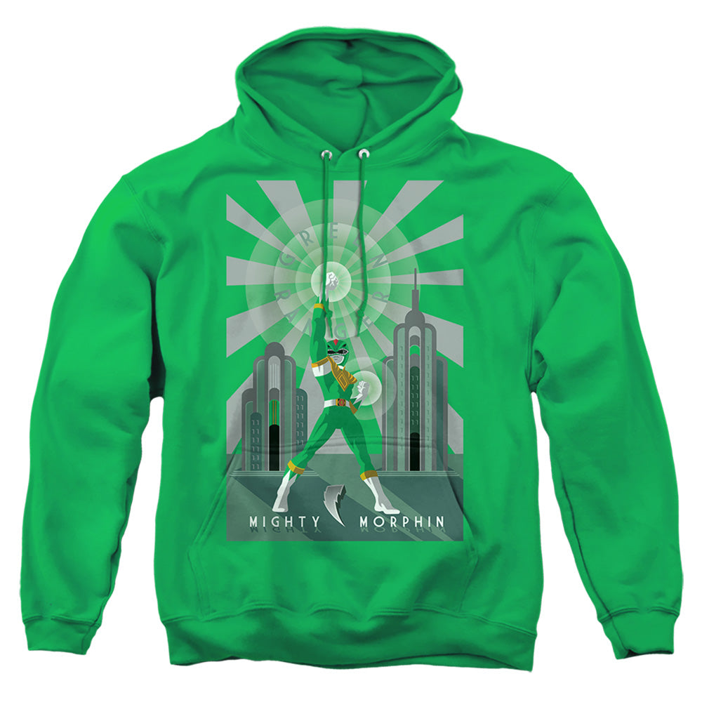 Power Rangers Green Ranger Deco Mens Hoodie Kelly Green Officially Licensed