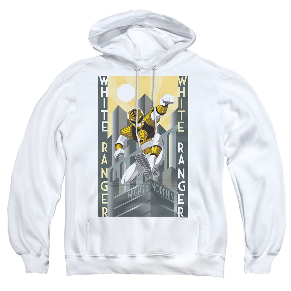 Power Rangers White Ranger Duo Mens Hoodie White Officially Licensed