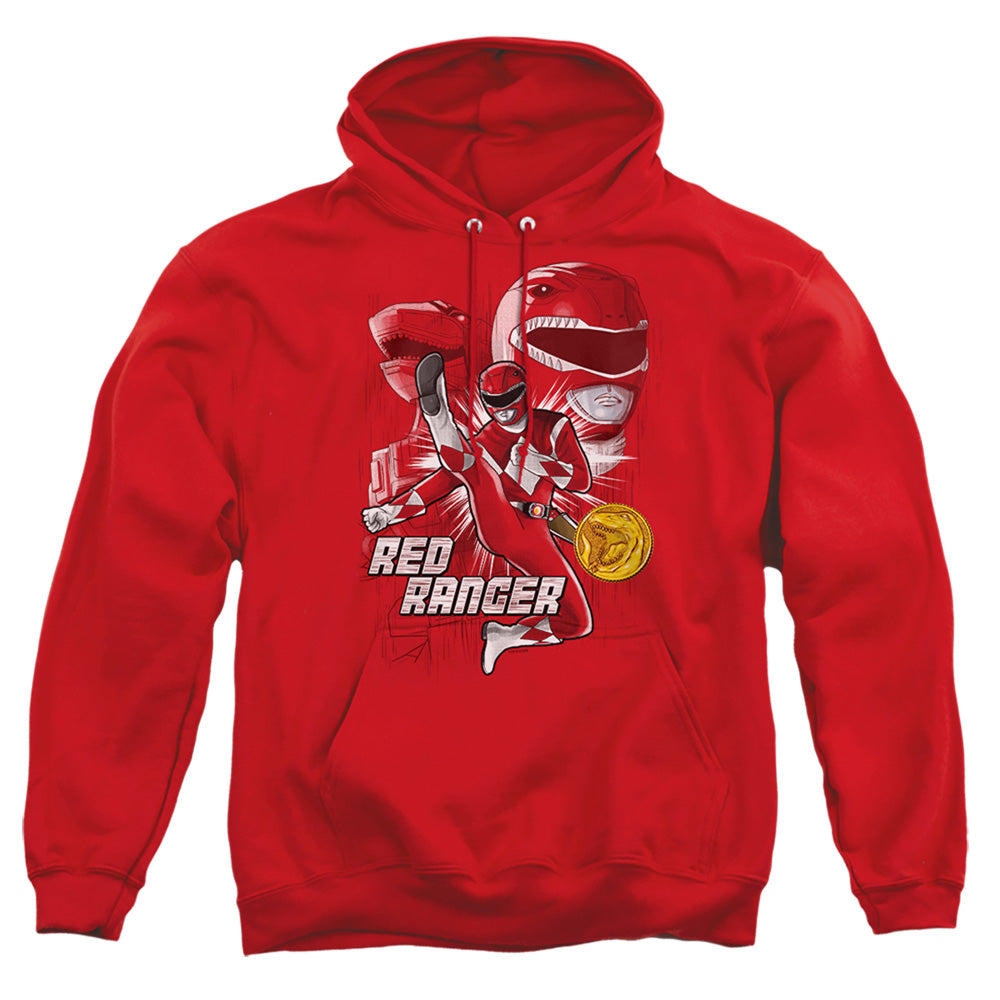 Power Rangers Red Ranger Mens Hoodie Red Officially Licensed